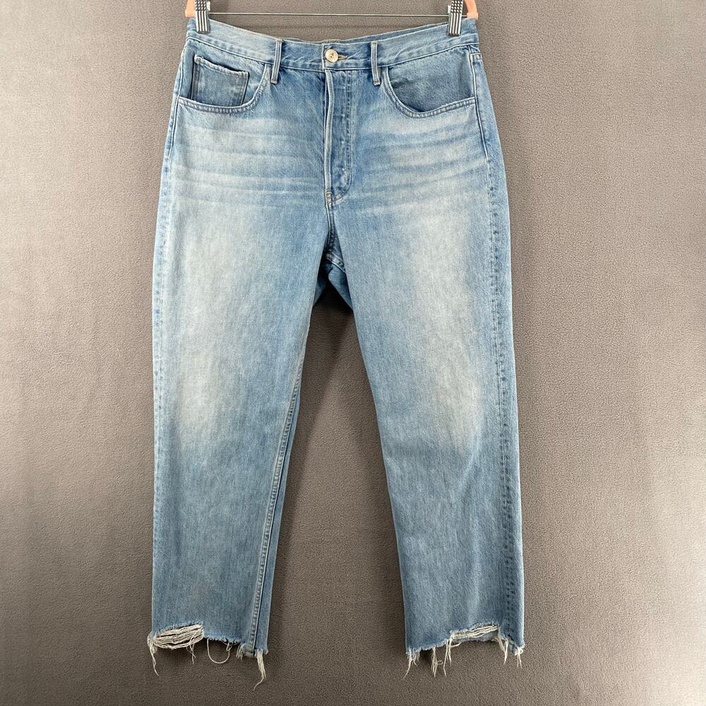 3x1 Casey Higher Ground Crop Raw Hem Button Fly Jean Womens 32 Light Blue 1427